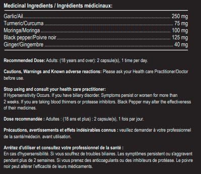 VitaGenius - Super Food & Antioxidant formula with Moringa, Turmeric, Ginger, Garlic & Black Pepper. Used in herbal medicine to assist joint pain relief, maintain cardiovascular health, help reduce elevated blood lipid levels & aid digestion - Image 2